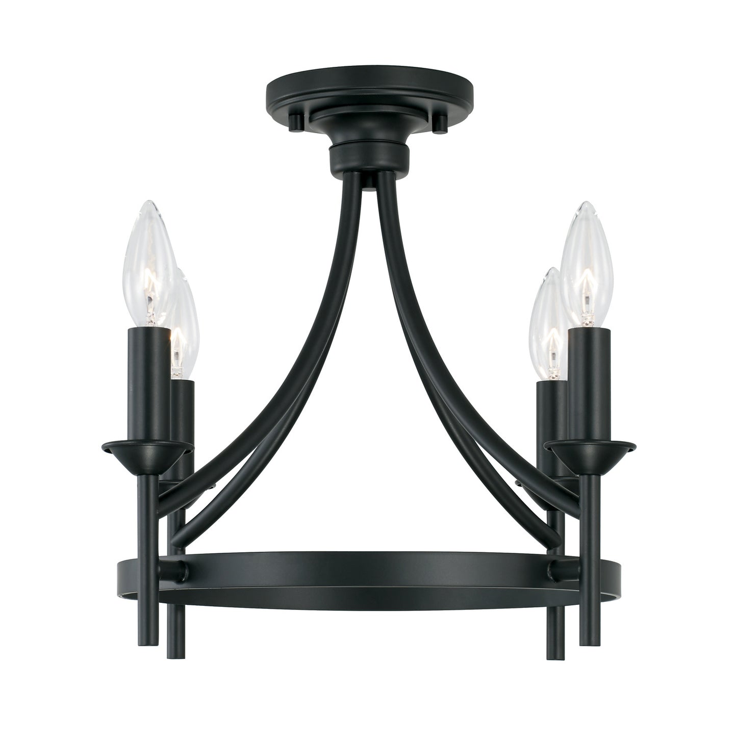 Peyton Semi-Flush Mount Ceiling Light by Capital Lighting – Lights: 4 Light (16.00"L x 16.00"W x 15.50"H) – Finish: Matte Black – Capital Lighting-242041MB