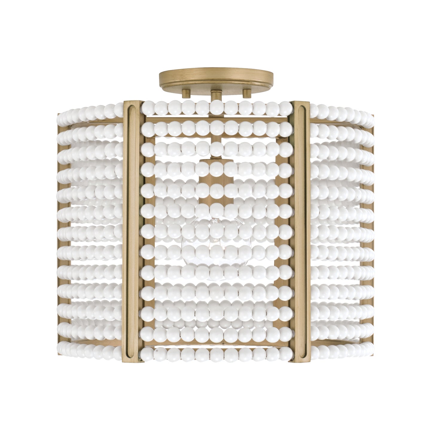 Brynn Semi-Flush Mount Ceiling Light by Capital Lighting – Lights: 1 Light (14.25"L x 14.25"W x 14.25"H) – Finish: Aged Brass Painted – Capital Lighting-247111AP