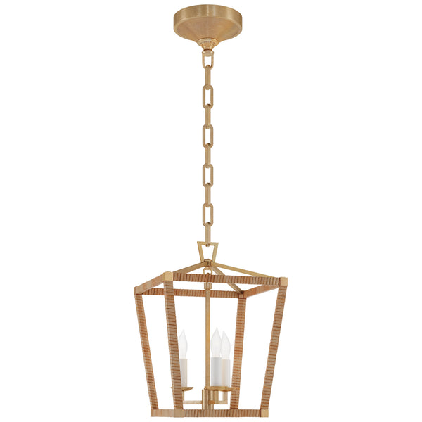 Visual Comfort Signature - CHC 5875AB/NRT - LED Lantern - Darlana Wrapped - Antique-Burnished Brass and Natural Rattan from Lighting & Bulbs Unlimited in Charlotte, NC
