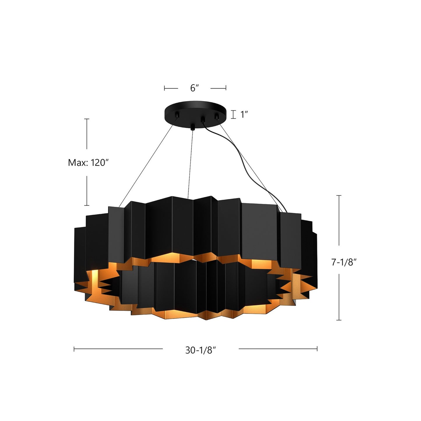 Kuzco Lighting-CH58030-BK/GD|ALT|1