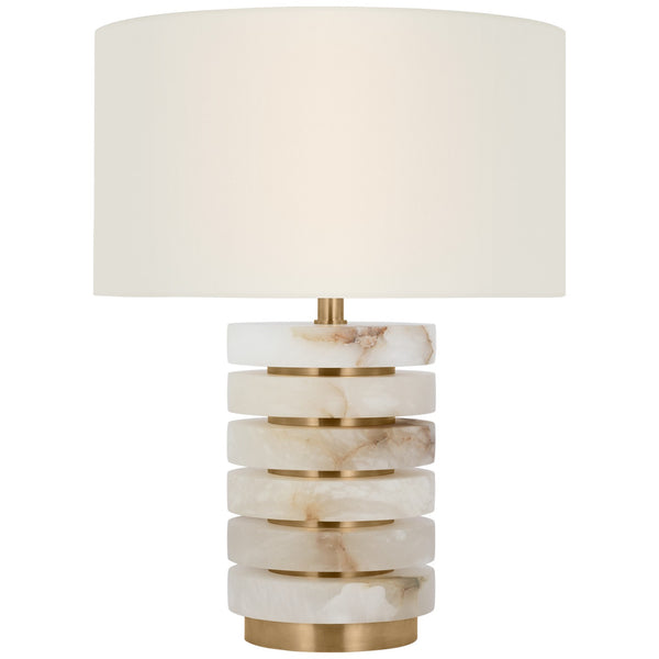Visual Comfort Signature - WS 3900ALB/HAB-L - LED Table Lamp - Diski - Alabaster and Hand-Rubbed Antique Brass from Lighting & Bulbs Unlimited in Charlotte, NC