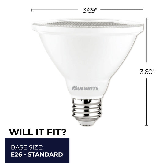 Reflector 10 Watt (75 Watt Equivalent) E26 Medium PAR30SN 120V LED 4000k Light Bulb by Bulbrite