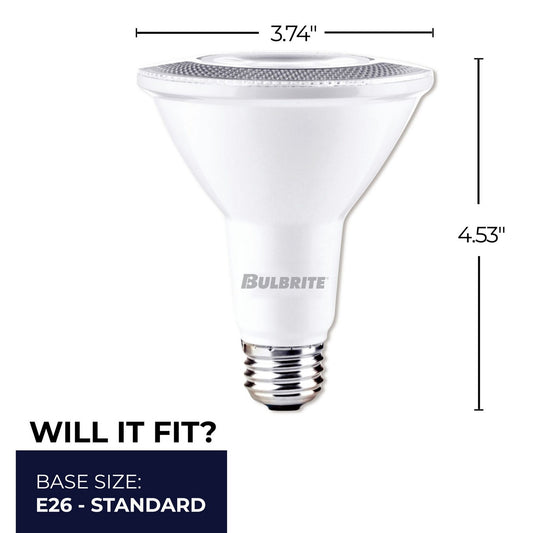 Reflector 10 Watt (75 Watt Equivalent) E26 Medium PAR30LN 120V LED 4000k Light Bulb by Bulbrite