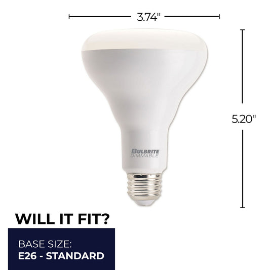 Reflector 8 Watt (75 Watt Equivalent) E26 Medium BR30 120V LED 2700k Light Bulb by Bulbrite