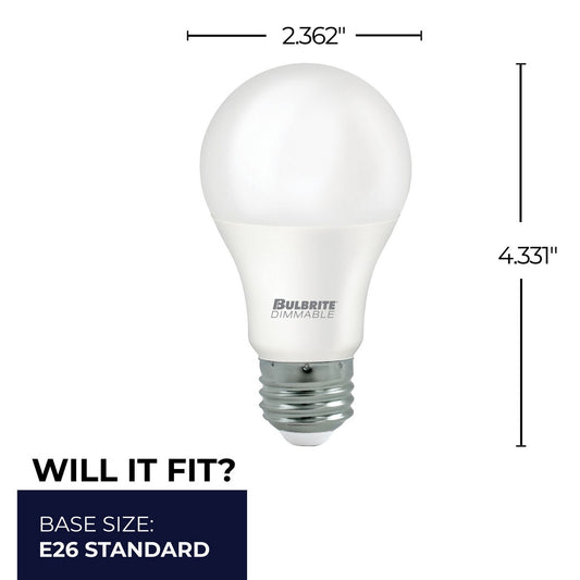 9 Watt (75 Watt Equivalent) E26 Medium A19 120V LED 3000k Light Bulb by Bulbrite
