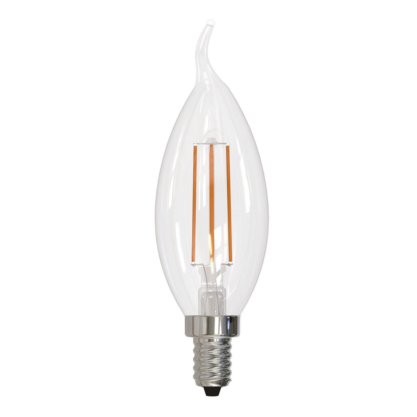 Flame Tip 5 Watt (60 Watt Equivalent) E12 Candelabra CA10 120V LED 2700k Light Bulb by Bulbrite