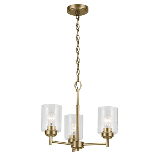 Kichler - 44029NBR - Three Light Mini Chandelier - Winslow - Natural Brass from Lighting & Bulbs Unlimited in Charlotte, NC