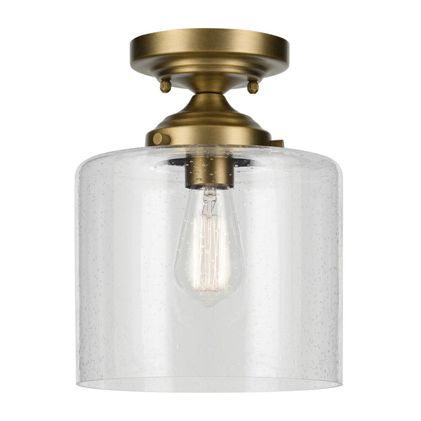 Kichler - 44033NBR - One Light Semi Flush Mount - Winslow - Natural Brass from Lighting & Bulbs Unlimited in Charlotte, NC