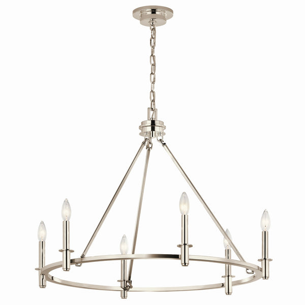 Kichler - 52705PN - Six Light Chandelier - Carrick - Polished Nickel from Lighting & Bulbs Unlimited in Charlotte, NC