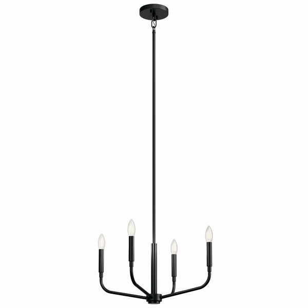 Kichler - 52716BK - Four Light Chandelier/Semi Flush Mount - Madden - Black from Lighting & Bulbs Unlimited in Charlotte, NC
