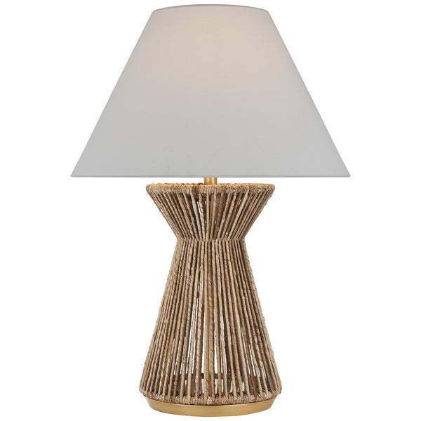 Visual Comfort Signature - CHA 8016NAB/AB-L - LED Table Lamp - Antigua - Natural Abaca and Antique-Burnished Brass from Lighting & Bulbs Unlimited in Charlotte, NC