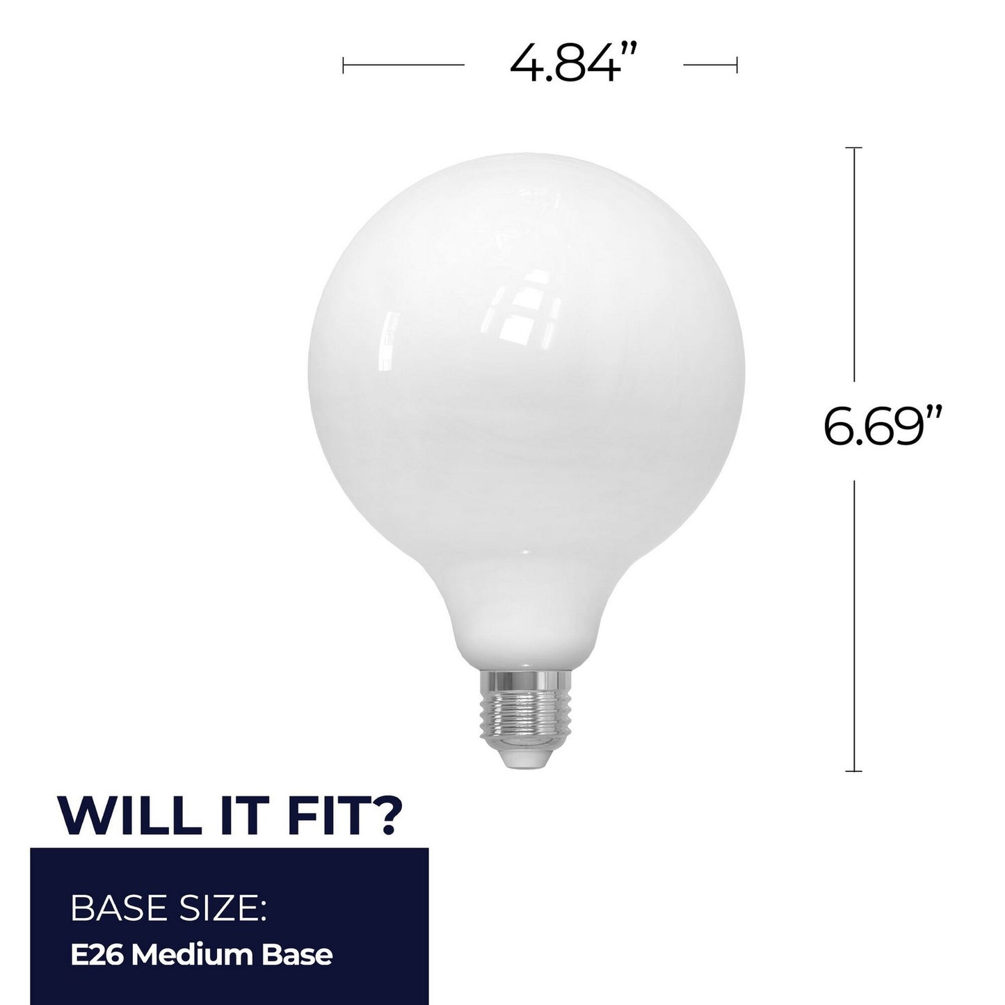 Globe 8.5 Watt (75 Watt Equivalent) E26 Medium G40 120V LED 4000k Light Bulb by Bulbrite