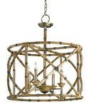 Currey and Company - 9694 - Four Light Lantern - Palm Beach Lantern - Pyrite Bronze/Washed Wood/Natural from Lighting & Bulbs Unlimited.