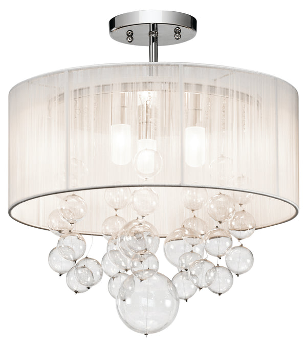 Kichler - 83227 - Three Light Semi Flush Mount - Imbuia - Chrome from Lighting & Bulbs Unlimited in Charlotte, NC