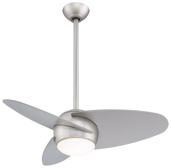 Minka Aire - F410L-BS - 36"Ceiling Fan - Slant - Brushed Steel from Lighting & Bulbs Unlimited in Charlotte, NC