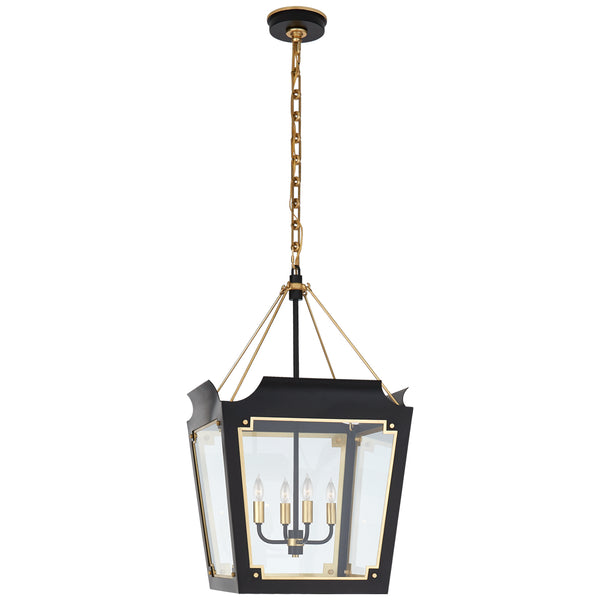 Visual Comfort Signature - JN 5020MBK/G-CG - Four Light Lantern - Caddo - Matte Black With Gild from Lighting & Bulbs Unlimited in Charlotte, NC