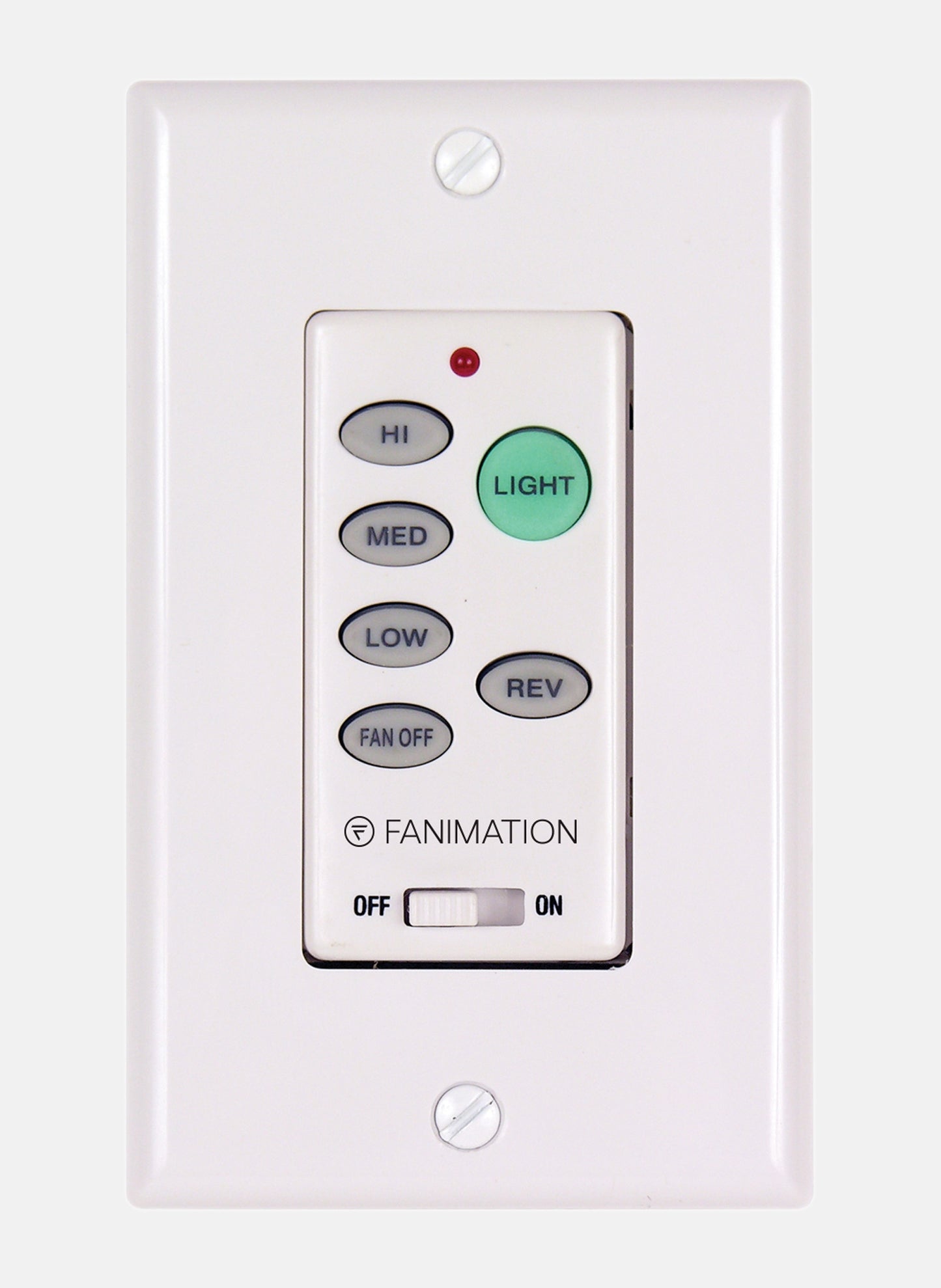 Fanimation 3-Speed Reversing Fan & Light Wall Control – 2-Wire Infinite Light Dimming Control for Fanimation C1 Distinction and Other SW50-Equipped Ceiling Fans