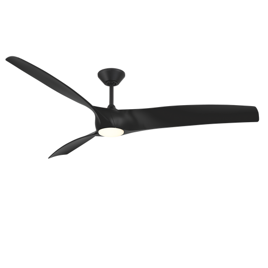 Modern Forms Fans Zephyr 72" 3-Blade Ceiling Fan with Light - 6-Speed Quiet DC Motor, Aerodynamically Silent Blades, Wet Rated, ENERGY STAR® Certified