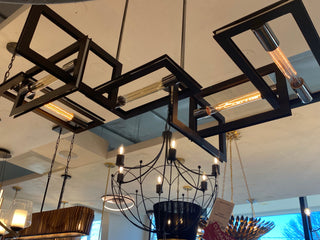 Five Light Linear Pendant from the Enigma Collection in Bronze With Polished Stainless Finish by Troy Lighting (Clearance Display, Final Sale)