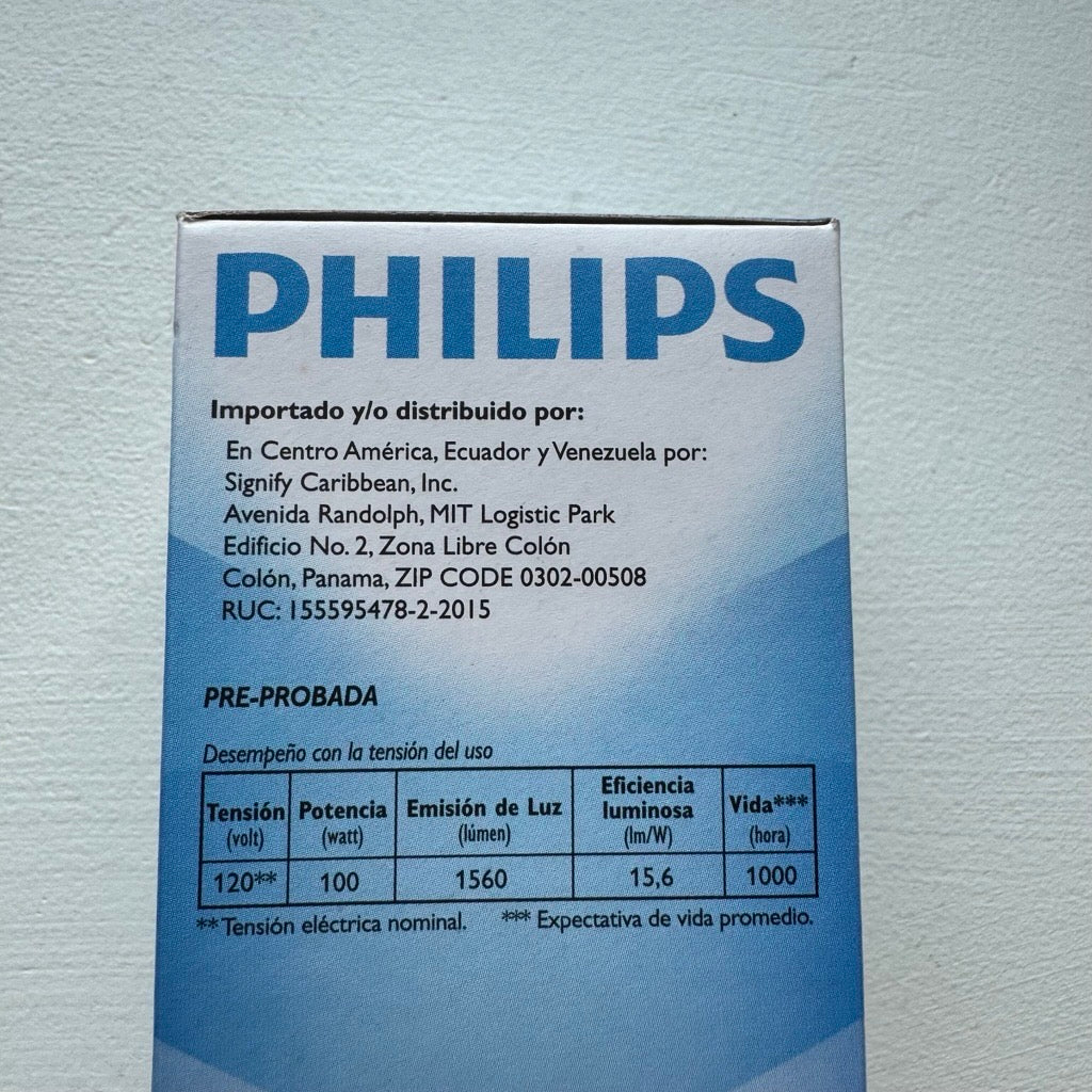 100 Watt A19 Incandescent, Medium Base, 120V-125V Light Bulb by Philips