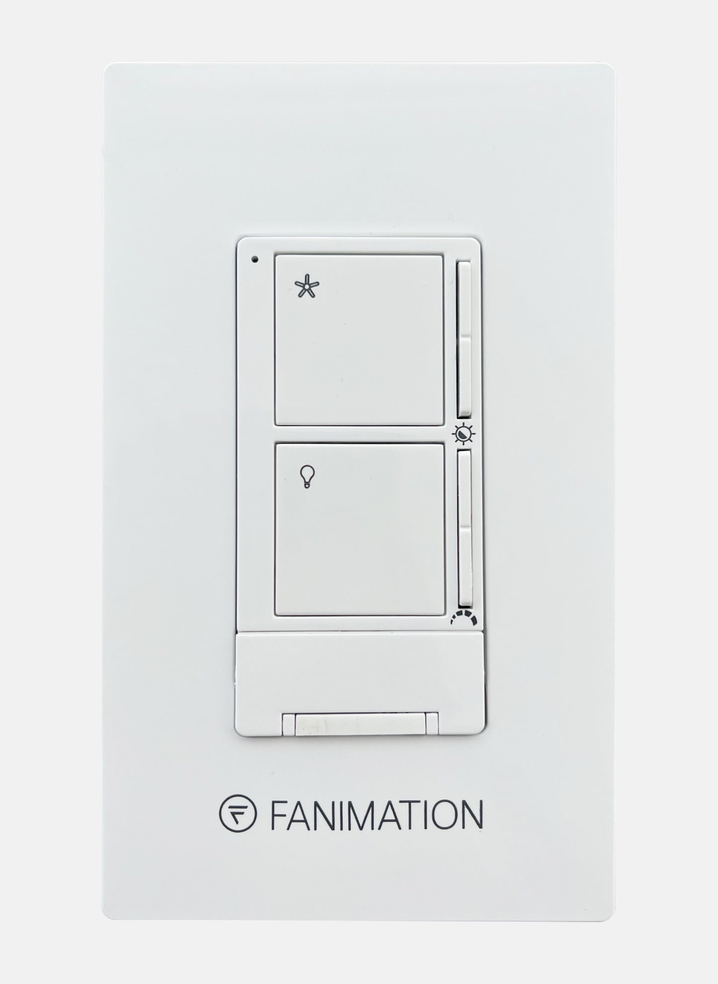 Fanimation WT503WH 3-Speed Ceiling Fan Wall Control – White Controls Collection Fan and CCT Light Controller with Dimmer, Color Temperature Select, and On/Off Rocker Switch