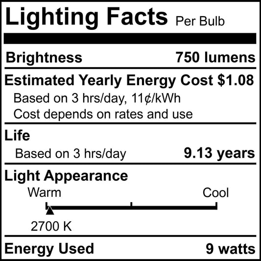 8.5 Watt (75 Watt Equivalent) E26 Medium A19 120V LED 2700k Light Bulb by Bulbrite