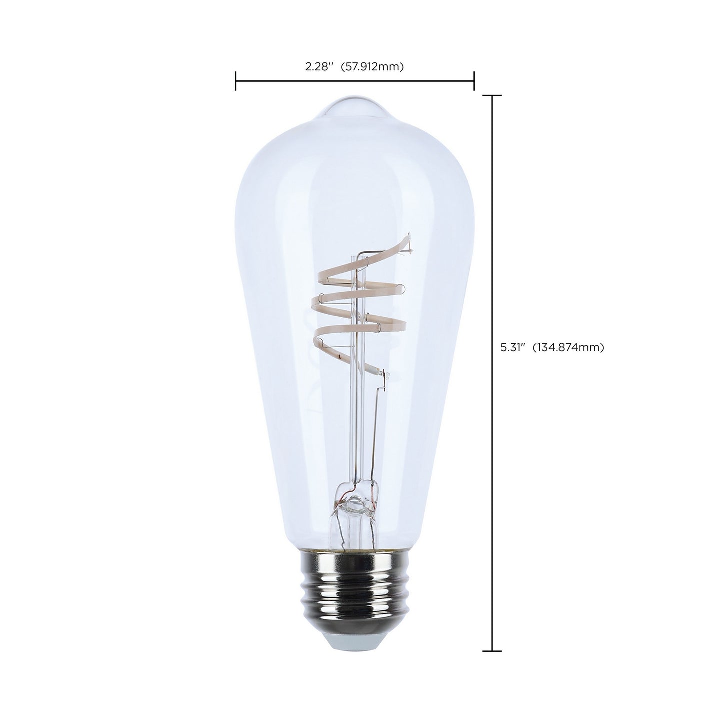 Antique 6 Watt (60 Watt Equivalent) E26 ST19 120V LED 3000k Light Bulb by Satco