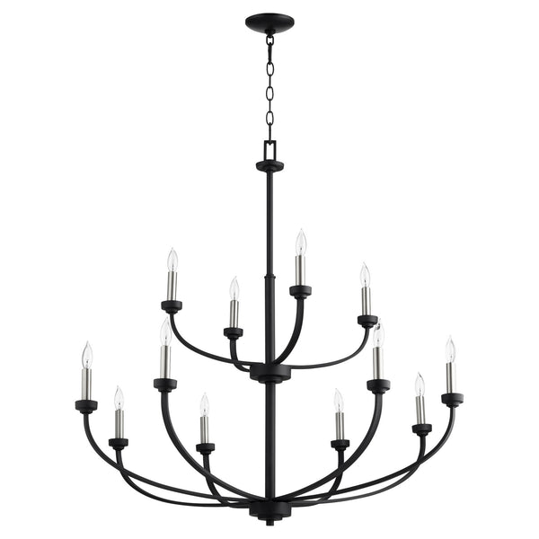 Quorum - 6160-12-69 - 12 Light Chandelier - Reyes - Textured Black from Lighting & Bulbs Unlimited in Charlotte, NC