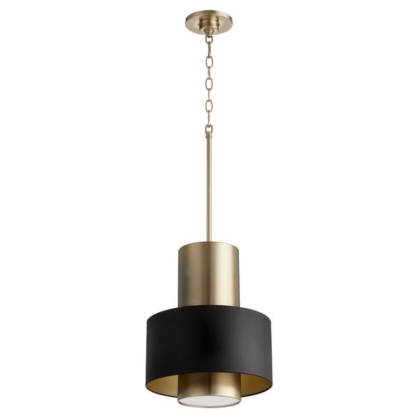 Quorum - 8011-6980 - One Light Pendant - Cylinder Drum Pendants - Textured Black from Lighting & Bulbs Unlimited in Charlotte, NC