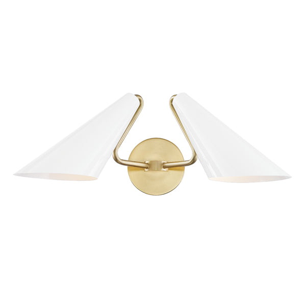 Mitzi - H399102-AGB/DG - Two Light Wall Sconce - Talia - Aged Brass/Dove Gray Combo from Lighting & Bulbs Unlimited in Charlotte, NC