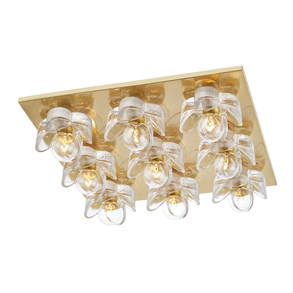 Mitzi - H410509-AGB - Nine Light Flush Mount - Shea - Aged Brass from Lighting & Bulbs Unlimited in Charlotte, NC