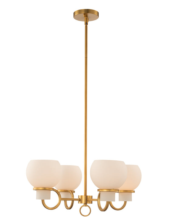 Kalco - 513071WB - Four Light Chandelier - Ascher - Winter Brass from Lighting & Bulbs Unlimited in Charlotte, NC