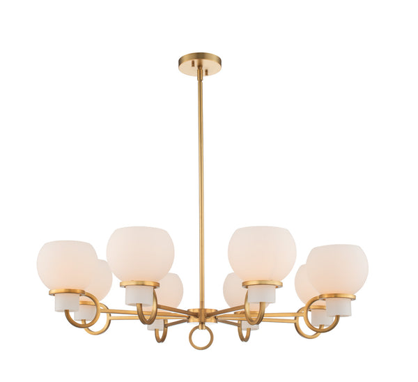 Kalco - 513073WB - Eight Light Chandelier - Ascher - Winter Brass from Lighting & Bulbs Unlimited in Charlotte, NC
