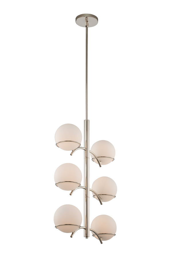 Kalco - 513551PN - Six Light Foyer Pendant - Everett - Polished Nickel from Lighting & Bulbs Unlimited in Charlotte, NC