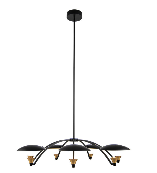Kalco - 513672BWB - LED Chandelier - Redding - Matte Black w White and Brass Accent from Lighting & Bulbs Unlimited in Charlotte, NC
