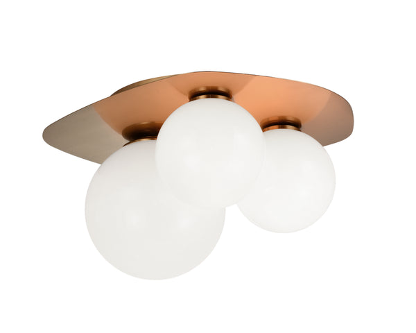 Matteo Lighting - X15713AGOP - Three Light Flush Mount - Razz - Aged Gold Brass from Lighting & Bulbs Unlimited in Charlotte, NC