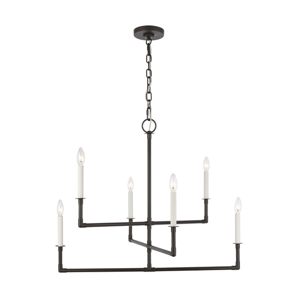 Visual Comfort Studio - CC1346AI - Six Light Chandelier - Bayview - Aged Iron from Lighting & Bulbs Unlimited in Charlotte, NC