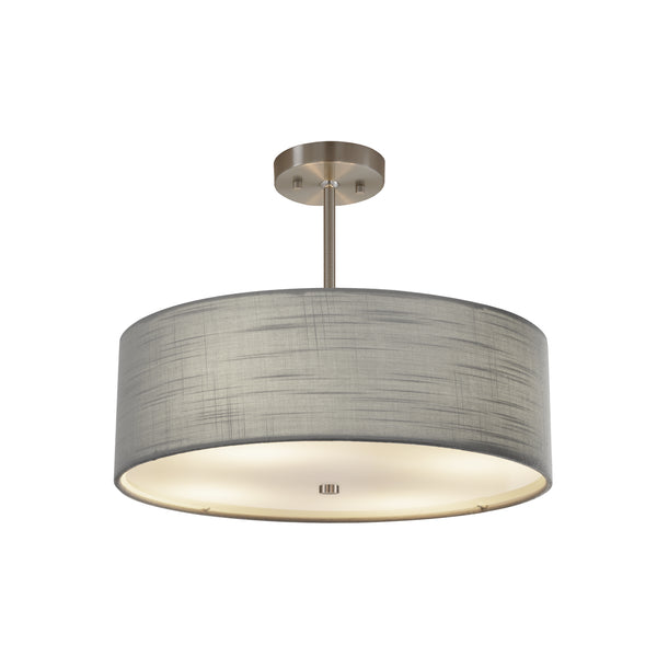 Justice Designs - FAB-9591-GRAY-NCKL - Three Light Pendant - Classic - Brushed Nickel from Lighting & Bulbs Unlimited in Charlotte, NC