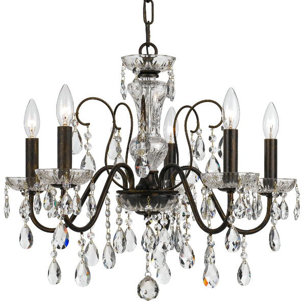 Crystorama - 3025-EB-CL-S - Five Light Chandelier - Butler - English Bronze from Lighting & Bulbs Unlimited in Charlotte, NC