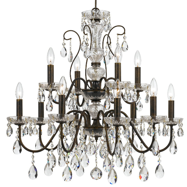 Crystorama - 3029-EB-CL-MWP - 12 Light Chandelier - Butler - English Bronze from Lighting & Bulbs Unlimited in Charlotte, NC