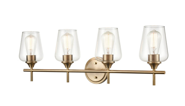 Millennium - 9704-MG - Four Light Vanity - Ashford - Modern Gold from Lighting & Bulbs Unlimited in Charlotte, NC