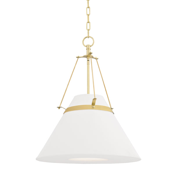 Hudson Valley - 6421-AGB - One Light Pendant - Clemens - Aged Brass from Lighting & Bulbs Unlimited in Charlotte, NC