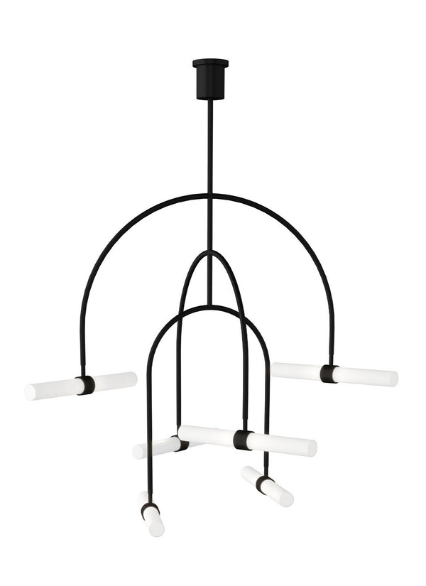 Visual Comfort Modern - 700CLM6B-LED930 - LED Chandelier - Calumn - Nightshade Black from Lighting & Bulbs Unlimited in Charlotte, NC