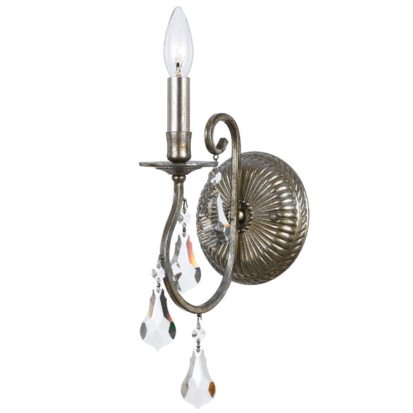 Crystorama - 5011-OS-CL-S - One Light Wall Mount - Ashton - Olde Silver from Lighting & Bulbs Unlimited in Charlotte, NC