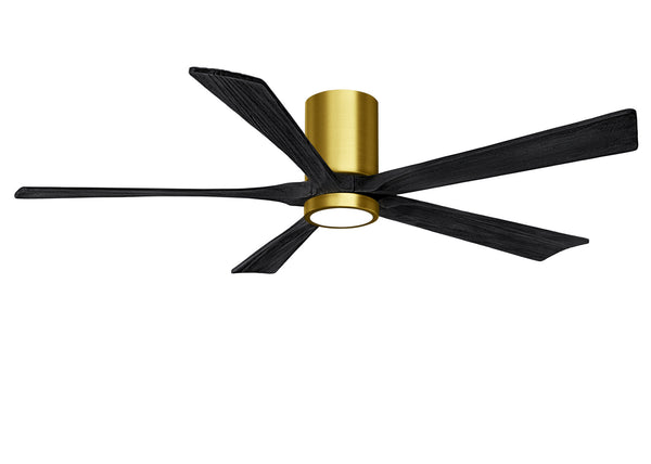 Matthews Fan Company - IR5HLK-BRBR-BK-60 - 60" Ceiling Fan - Irene - Brushed Brass from Lighting & Bulbs Unlimited in Charlotte, NC