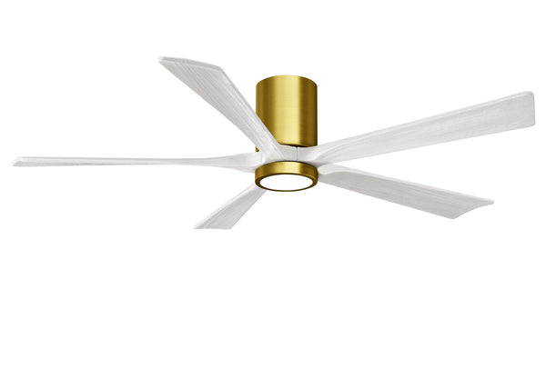 Matthews Fan Company - IR5HLK-BRBR-MWH-60 - 60" Ceiling Fan - Irene - Brushed Brass from Lighting & Bulbs Unlimited in Charlotte, NC