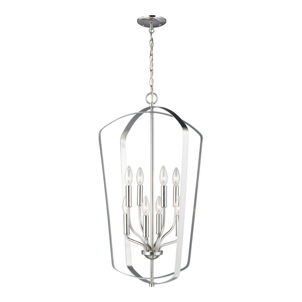 Generation Lighting - 5134908-962 - Eight Light Hall / Foyer Pendant - Romee - Brushed Nickel from Lighting & Bulbs Unlimited in Charlotte, NC
