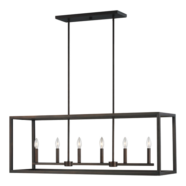 Generation Lighting - 6634506-710 - Six Light Island Pendant - Moffet Street - Bronze from Lighting & Bulbs Unlimited in Charlotte, NC