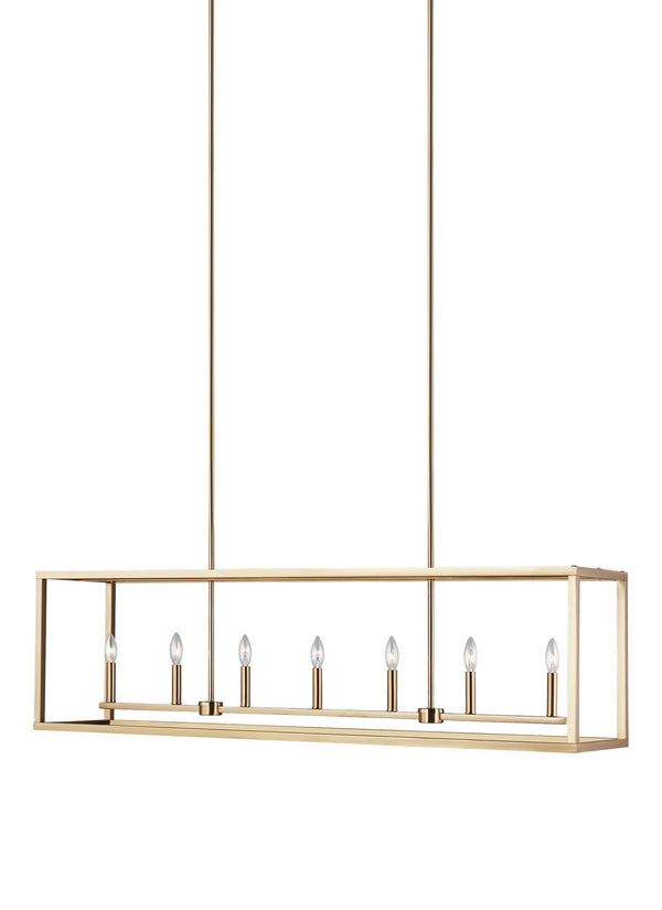 Generation Lighting - 6634507EN-848 - Seven Light Island Pendant - Moffet Street - Satin Brass from Lighting & Bulbs Unlimited in Charlotte, NC
