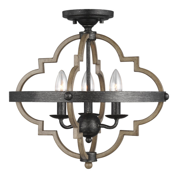 Generation Lighting - 7724903-846 - Three Light Semi-Flush Mount - Socorro - Stardust from Lighting & Bulbs Unlimited in Charlotte, NC